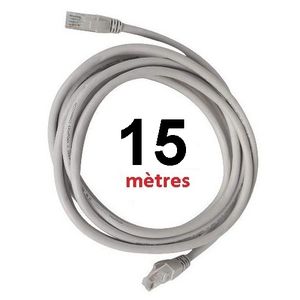 Cable ethernet 15m, câble réseau rj45 plat haute vitesse(15 clips câble) -  câble ethernet étanche extérieur gigabit cat 6 pour gam - Cdiscount  Informatique