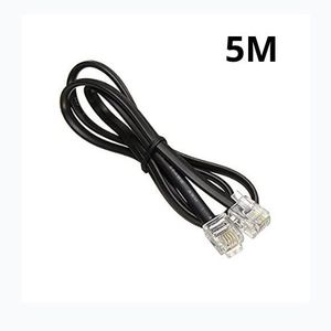 Cordon Téléphonique Rj11 2 Paires Plat 6P4C L 5M Noir