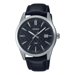 Casio ساعة للرجال بعقارب مع حزام من الجلد MTP-VD03L-1AUDF