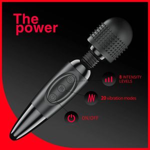 vibromasseur de poche, 20 modes de vibration, adapté au cou, aux pieds, à la tête, au dos
