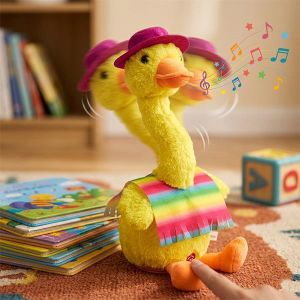 لعبة بطة راقصة تفاعلية – موسيقى وتسجيل وتكرار الكلام (تشحن عبر USB)