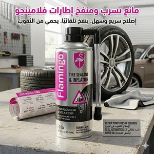 Flamingoo Réparateur Crevaison & Gonfleur Instantané (450ml) - Anti-Crevaison Rapide pour Pneus sans Démontage