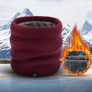Cache-cou hiver polaire chauffant, écharpe circulaire en tricot double polaire pour une chaleur optimale