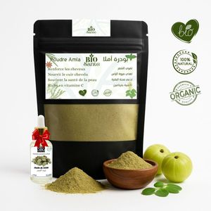BIO SANTE Amla fine poudre infusion et masque 150 g + huile de Sidr 15ml gratuit