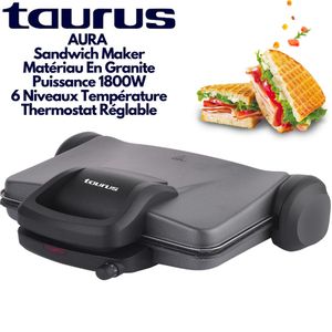 Panini grill multifonction CHICAGO SILVER appareil à sandwichs 1200W,  plaques anti-adhésives- 2 ans de garantie sur marjanemall aux meilleurs  prix au Maroc