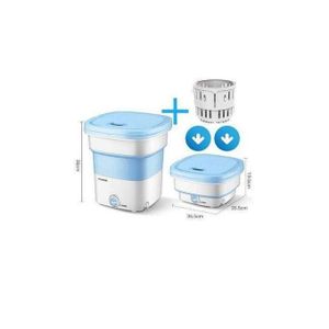 Mini machine à laver BLEU pliable portable de haute qualité 3kg , 135W + Panier d'essorage