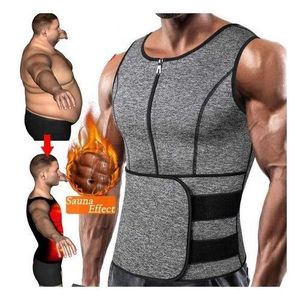 Débardeur Gainant Sauna Homme – Gilet de Compression en Néoprène avec Soutien Abdominal et Fermeture Zippée