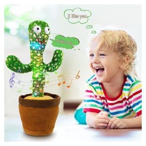 Jouet Cactus Dansant et Parlant pour Enfants – USB Rechargeable, Chante, Danse, S’illumine et Enregistre