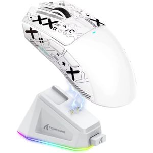 ATTACK SHARK Souris Gaming  Sans Fil RGB Légèr X11 , 22K DPI Tri-Mode sans fil BT/2.4G/filaire avec Station de Recharge Magnétique, Capteur Gaming PixArt PAW3311 pour PC/Portable E-sport 5 boutons programmables X11