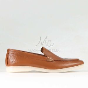 MaChaussure Oraclo – Mocassins 100 % Cuir Tabac