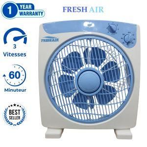 Fresh Air  Ventilateur de 25 cm, gris 3 vitesses avec grille de protection avec rotation.