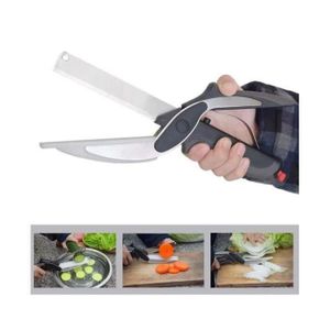 Coupe-Légumes 2-en-1 avec Planche Intégrée – Couteau Intelligent en Acier Inoxydable (multicouleur)