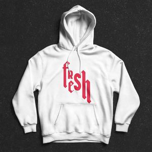 هودي سويت شيرت بغطاء للرأس للرجال - ابيض - Fresh