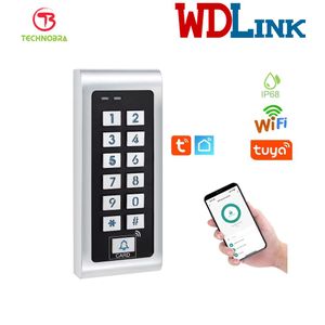 WDLINK Contrôleur d'accès et Digicode WIFI étanche via App Tuya, Serrure de porte intelligente étanche WiFi, clavier métallique SK14, accès biométrique autonome (WDCA06EW)