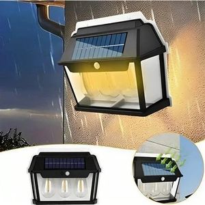Lampe murale solaire extérieure à triple LED étanche avec détecteur de mouvement