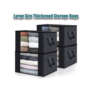 Pack de 4 sacs de rangement matelassés pour vêtements et couettes, pratiques et portables.