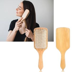 Brosse de massage en bois de bambou, peigne anti-chute de cheveux