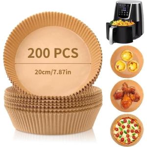 100 pièces papier parchemin Airfryer , papier de cuisson Airfryer carré de  20 cm