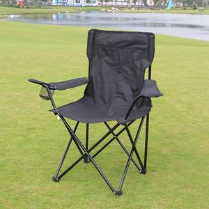 Chaise de Camping Pliante et Portable avec Porte-Gobelet - Noir