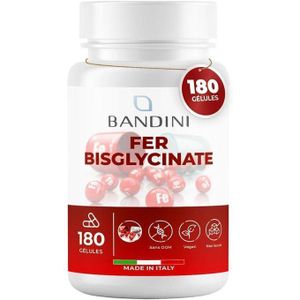 Fer Bisglycinate 70mg 180 Gélules (6 Mois) + Vitamine C et Acerola - Complément Alimentaire Absorption & Biodisponibilité maximale - Pour Fatigue & Système Immunitaire