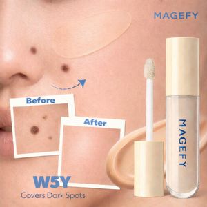 MAGEFY Long-Wear Concealer W5Y Warm Yellow – Anti-Cernes Liquide Haute Couvrance, Correcteur Teint Longue Tenue, Maquillage Visage