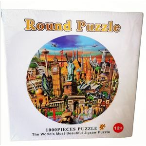 Puzzles 1000 pièces pour adultes et enfants, grands puzzles ronds