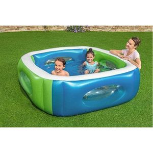 Bestway Piscine Gonflable Carrée avec Fenêtres 168x168x56cm