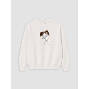 Lc Waikiki Sweat-shirt épais à col rond imprimé pour filles