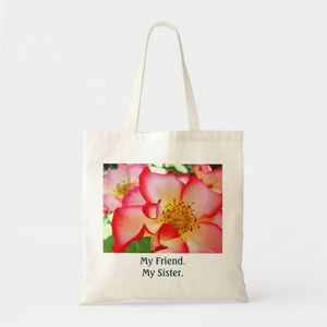 My friend my sister pink tote bag plain Unique, haute qualité