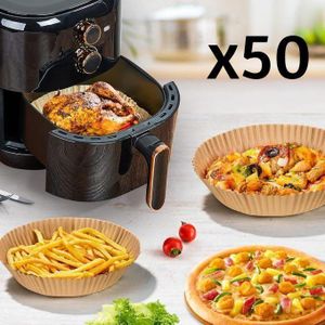 Lot de 50 doublures jetables en papier sulfurisé pour friteuse à air comprimé , anti-adhésifs