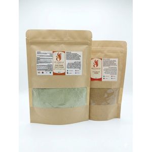 SWANELIA COSMETICS باك الأيورفيدا Swanelia - شكاكاي بودرة 250غ وطين أخضر 500غ لغسيل الشعر وتنقية البشرة الدهنية