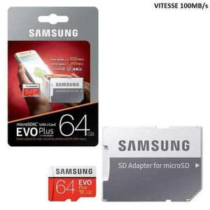 Samsung Carte memoire 64GB Evo Plus MicroSD SDXC UHS-I Card 100MB/s Classe10 U3 4K Ultra HD