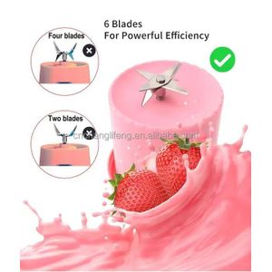 Mixeur Portable USB Mini de 350 à 420ml pour Smoothies et Glaces, Idéal pour la Cuisine et les Voyages