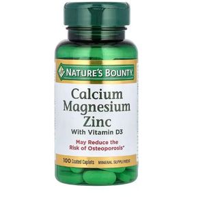 Nature Calcium Magnésium Zinc avec vitamine D3, 100 comprimés-capsules enrobés