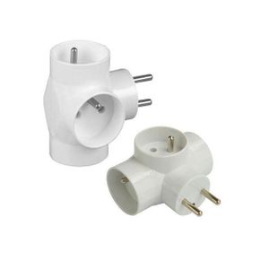 Osaka Multiprises - Double prises - Répartiteur 3 prises - Bloc 3 prise - Prise-Blanc