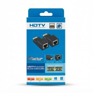 Rallonge Extender HDTV 30M par Câble Cat-6/6A - Full HD 1080p, Support 4K 2K, Plug & Play