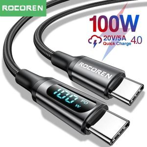 ROCOREN Cable USB-C 100W – Charge Ultra-Rapide avec 1 mètre