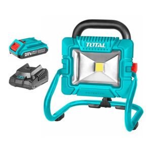TOTAL Lampe à réflecteur sans fil 20 V 20 W avec batterie totale de 2 Ah