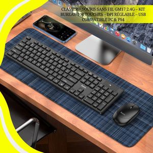Hoco Clavier + Souris Sans Fil GM17 2.4G – Kit Bureau 104 Touches – DPI Réglable – USB  Compatible PC & PS4