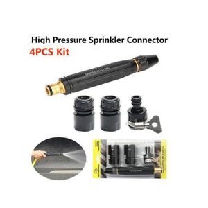 Pistolet Pulvérisateur Haute Pression 4PCS Kit Tuyau d’Arrosage–Lance Métallique Antifuite Durable avec Buse Réglable, Connecteurs Universels & Raccords Rapides–Jet Puissant Multifonction pour Nettoyage Voiture, Jardin, Terrasse, Sols, Plantes & Fenêtres