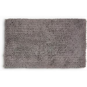 Tapis de bain - Chenille ultra-doux - Absorbant et antidérapant - Gris 70x120cm