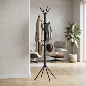 Porte-Manteau sur Pied en Métal Noir – Design Industriel, Stable et Pratique 