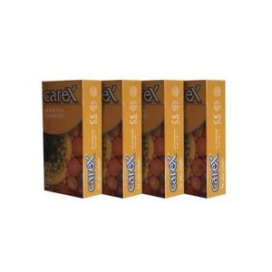 Carex Pack 04 BOITE DE 12 CONDOMS ARÔMATISÉ FRUITS (48 Préservatifs)