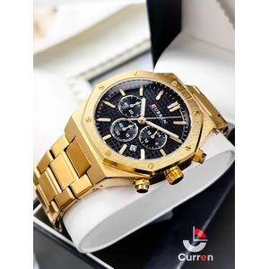 Curren Montre-Bracelet Chronographe Originale Quartz pour Homme, Nouveau Modèle Tendance et Décontracté avec Bracelet en Acier Inoxydable de Luxe Sport