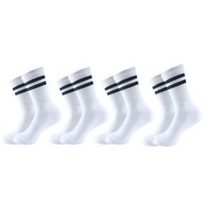 Lot de 4 paires de chaussettes longues blanches pour les amateurs de sport