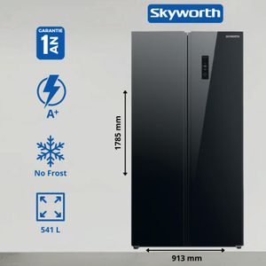 Skyworth Réfrigérateur Side By Side No Frost Inverter 541L - SBS-558WPE - Métal Gris Foncé