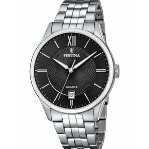 Festina F20425/3  - Classique - Cadran noir avec dateur - Bracelet en acier inoxydable