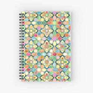 Gilded Moroccan Mosaic Tiles Spiral Notebook Bloc note