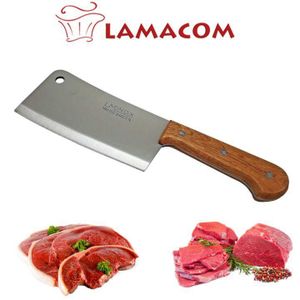 Lamacom Couperet Moyen de cuisine en Acier Inoxydable Plus Manche en bois