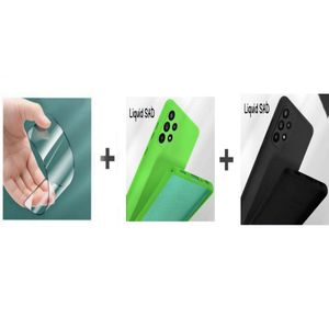 Case Pack : 2 pochette Samsung A13 souple silicone Vert pistage et Noir + ciramik
